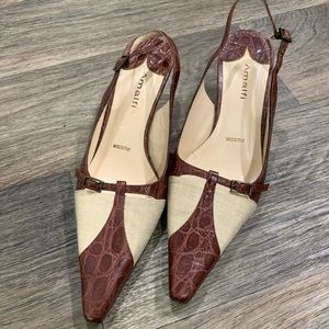 Amalfi snakeskin kitten heels